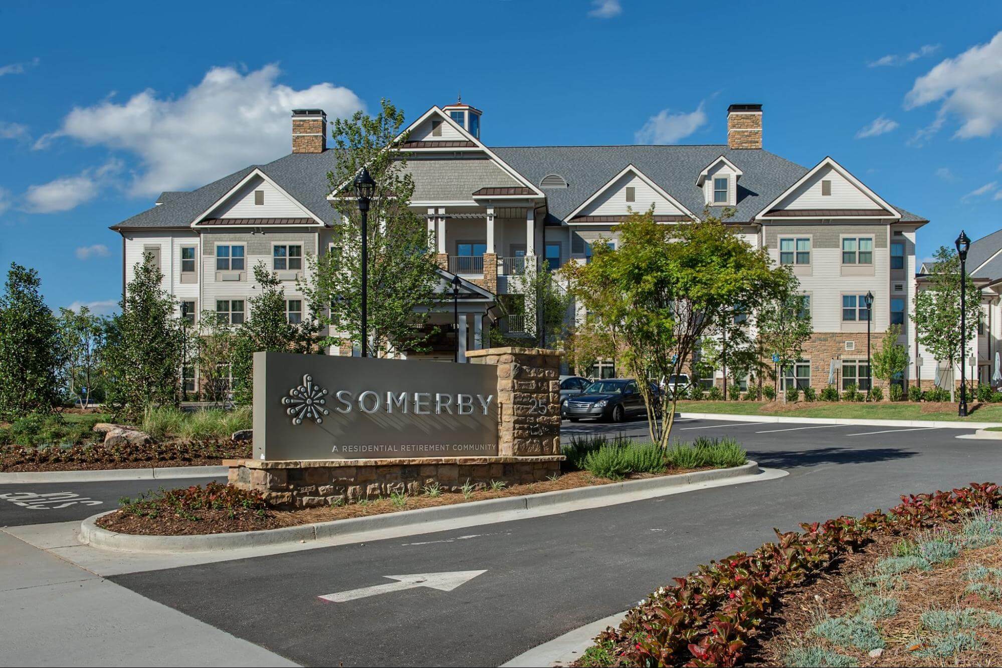 The exterior view of Somerby Sandy Springs senior living.